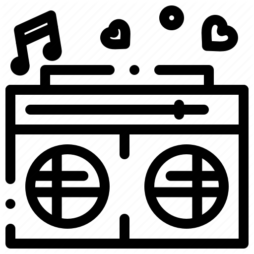 Heart, Love, Radio, Wedding Icon