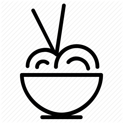 Bowl, Cream, Food, Ice, Noodles, Sticks Icon