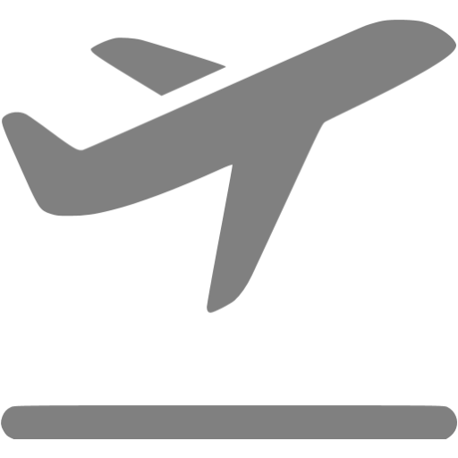 Gray Airplane Takeoff Icon