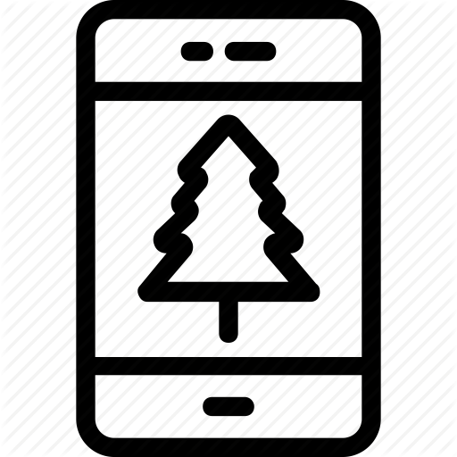 Application, Christmas App, Mobile, Pine Tree, Tablet Icon