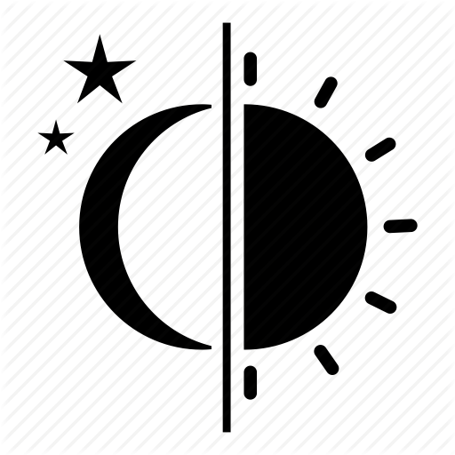 Dark, Day, Daynight, Forecast, Moon, Night, Sun Icon