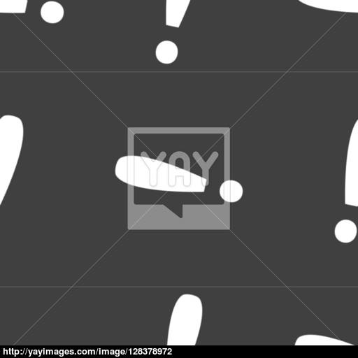The Exclamation Point Web Icon Flat Design Seamless Gray Pattern
