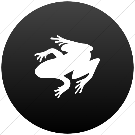 Flat Circle White On Black Gradient Animals Frog Icon