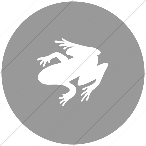 Flat Circle White On Light Gray Animals Frog Icon