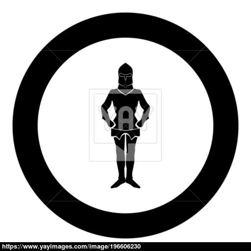 Armour Black Icon In Circle Vector Illustration Isolated Vector