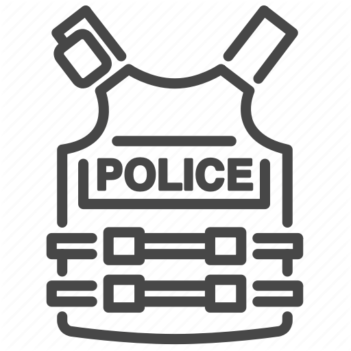 Armor, Bulletproof, Bulletsafe, Cop, Jacket, Police, Vest Icon