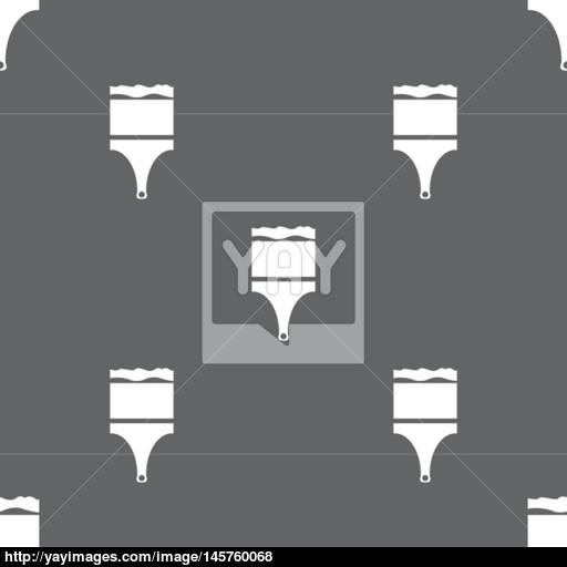 Paint Brush Sign Icon Artist Symbol Seamless Pattern On A Gray