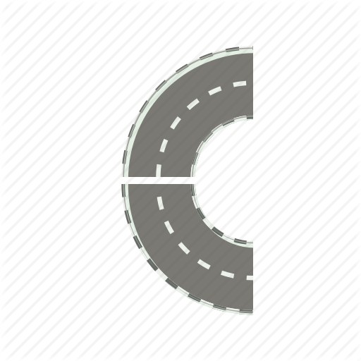 Asphalt, Cartoon, Curve, Highway, Road, Round, Transportation Icon