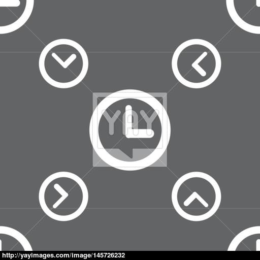 Clock Sign Icon Mechanical Clock Symbol Seamless Pattern
