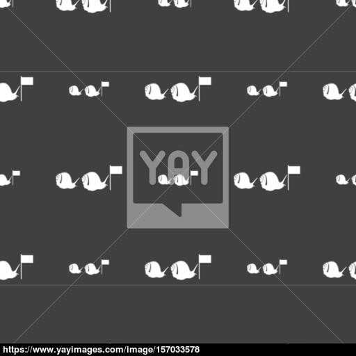 Fast Snail Icon Sign Seamless Pattern On A Gray Background