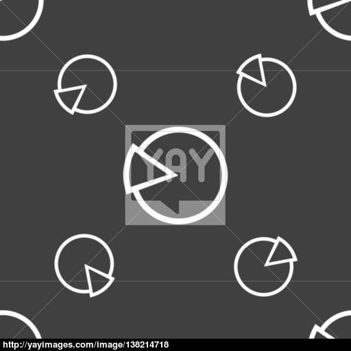 Pie Chart Graph Icon Sign Seamless Pattern On A Gray Background
