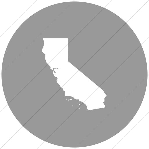 Flat Circle White On Light Gray Us States California Icon