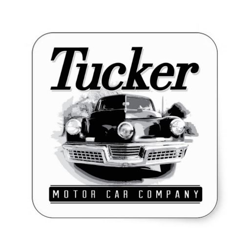 Vintage Tucker Motor Car Logo Square Stickers