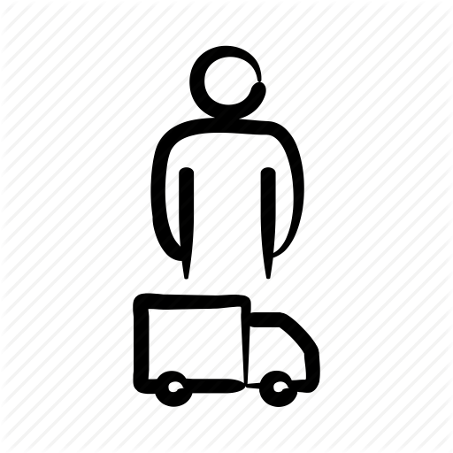 Courier, Delivery, Driver, Hand Drawn, Logistics, Manager, Truck Icon