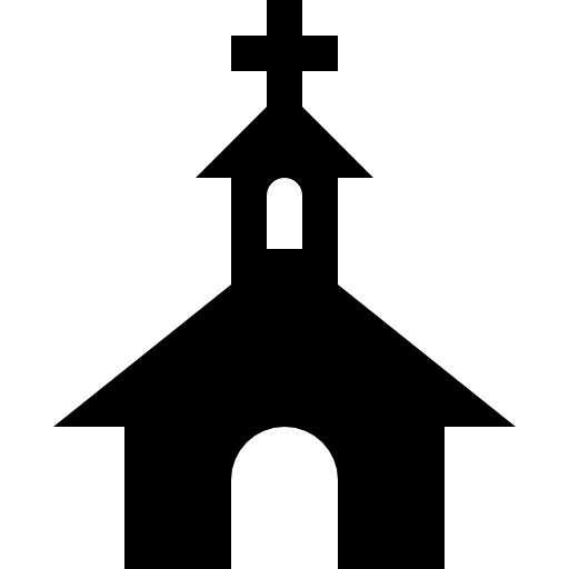Church Black Silhouette With A Cross On Top Icons Free Download