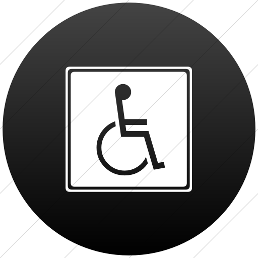 Flat Circle White On Black Gradient Classica Disabled