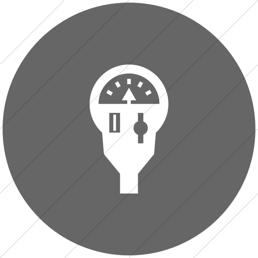 Flat Circle White On Gray Iconathon Parking Meter Icon