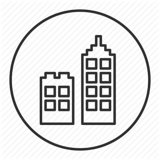 City, Grey, Round, Town, Transparent, Village Icon