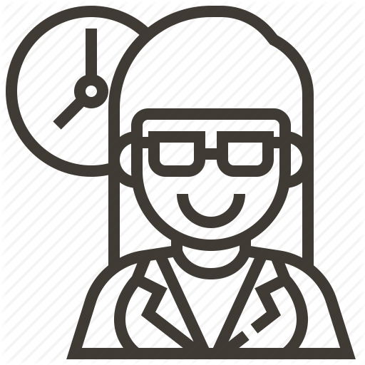 Business, Clock, Office, Time, Woman, Work Icon