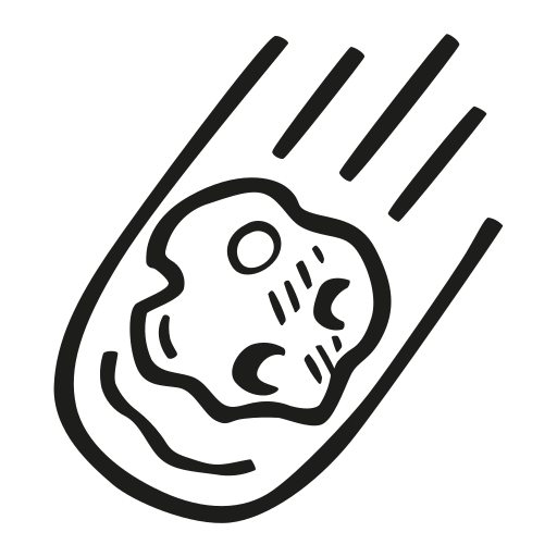 Falling, Asteroid Icon Free Of Space Hand Drawn Black Sticker