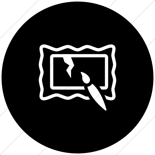 Flat Circle White On Black Iconathon Art Conservation Icon