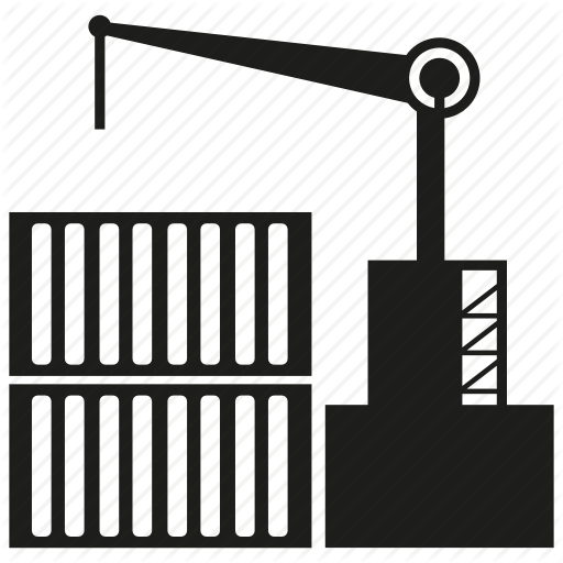 Cargo, Container, Crane, Dock, Harbor, Shipping Icon