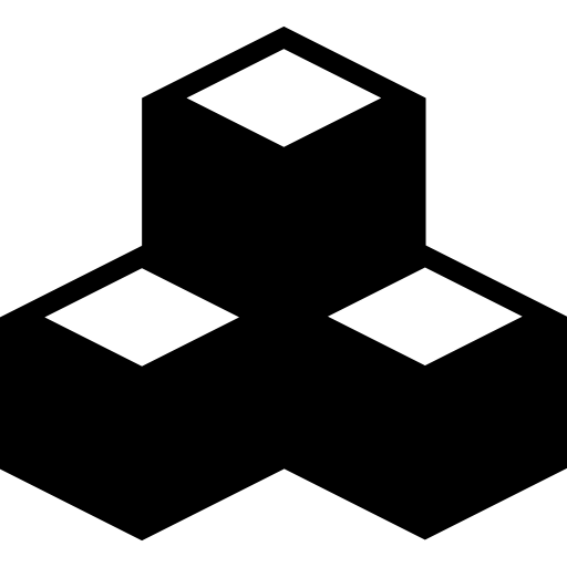 Cube Flat Black Icon