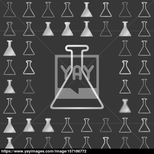 Silver Line Chemistry Icon Design Set Vector