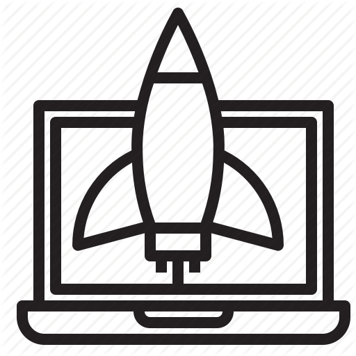 Display, Ecommerce, Laptop, Online, Rocket, Screen Icon