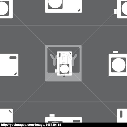 Photo Camera Sign Icon Digital Symbol Seamless Pattern On A Gray