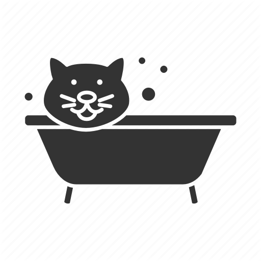 Bath, Bathing, Bathtub, Cat, Grooming, Pet, Wash Icon