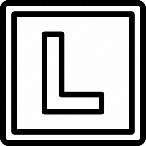 Driving, L, Plate, School Icon