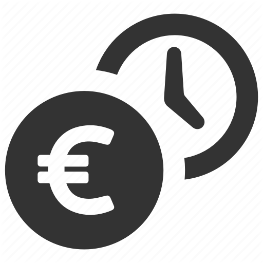 Earnings, Euro, Money, Payment, Salary, Savings, Time Icon