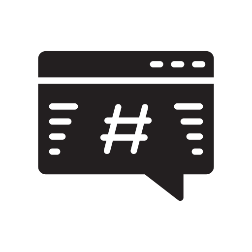 Hashtag, Marketing, Media, Micro, Microblogging, Online, Social Icon