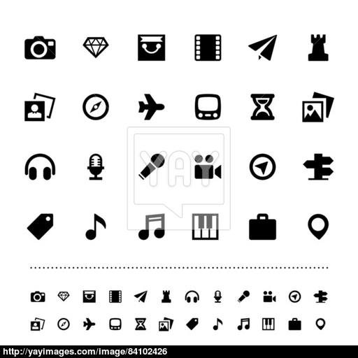 Retina Travel And Entertainment Icon Set Vector