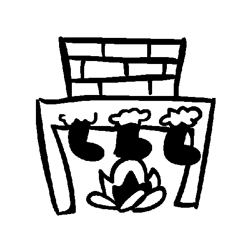 Hanging Christmas Stockings Icon In Front Of Fireplace Download