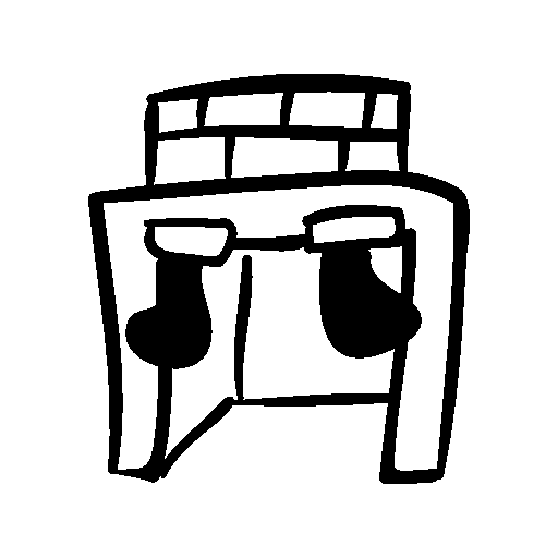 Hanging Christmas Stockings Icon In Front Of Fireplace Free