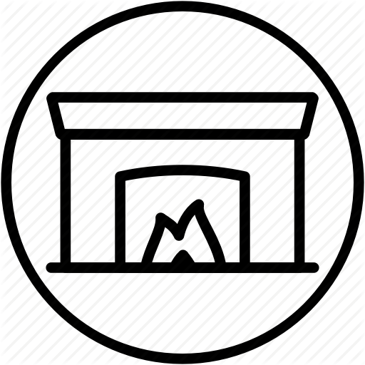 Chimney, Fire, Fireplace, Flame, Home, Winter Icon