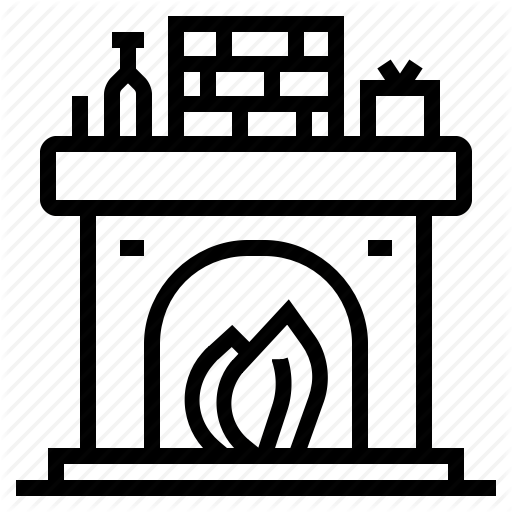 Christmas, Fireplace, Home, House, Xmas Icon