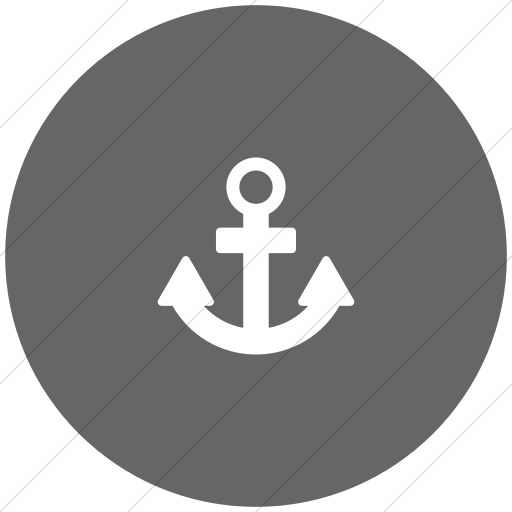 Flat Circle White On Gray Foundation Anchor Icon