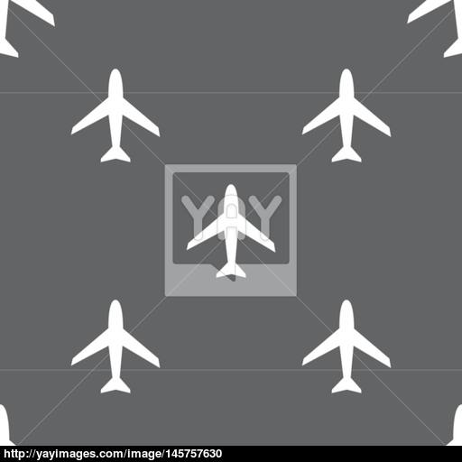 Airplane Sign Plane Symbol Travel Icon Flight Flat Label