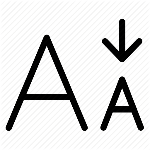 Document, Font, Size, Smaller, Text Icon