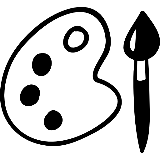 Painbrush And Painter Palette Icons Free Download