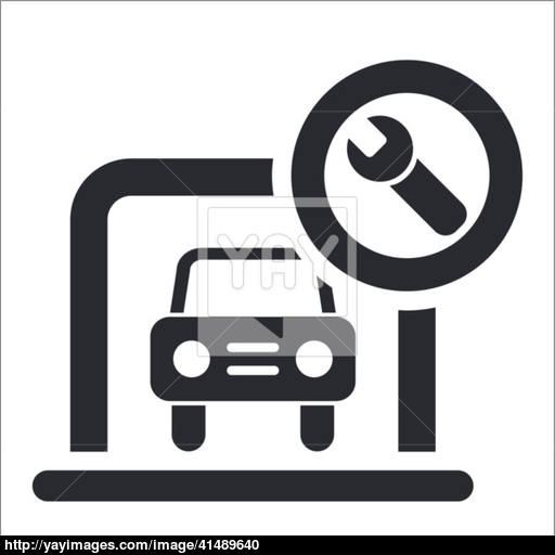 Vector Illustration Of Single Garage Icon Vector