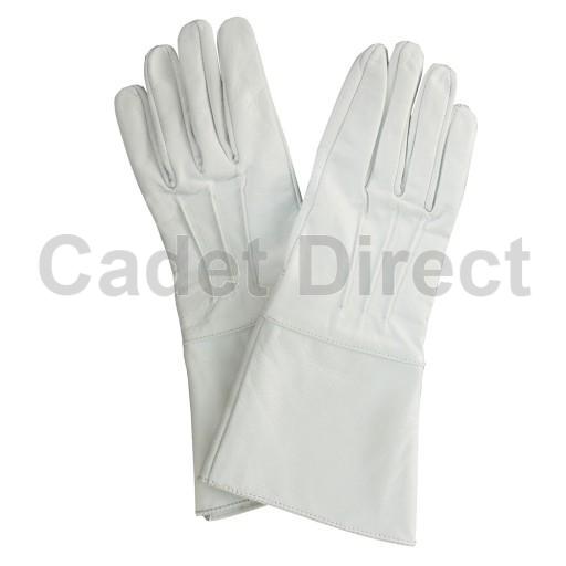 White Leather Gauntlet Gloves Ebay