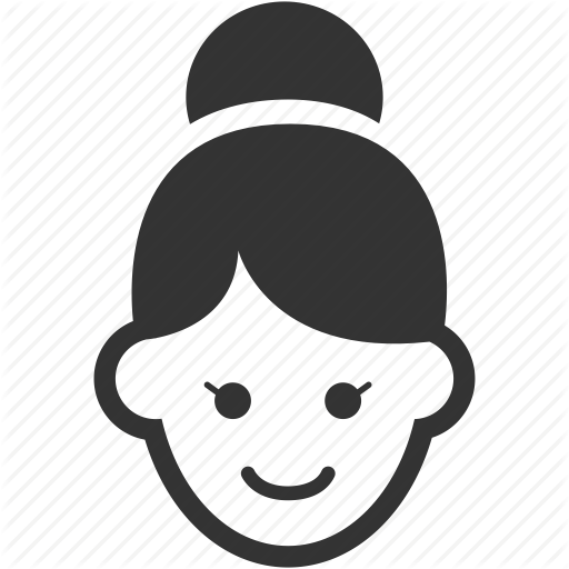 Bun, Face, Female, Girl, Hair, Profile, Woman Icon