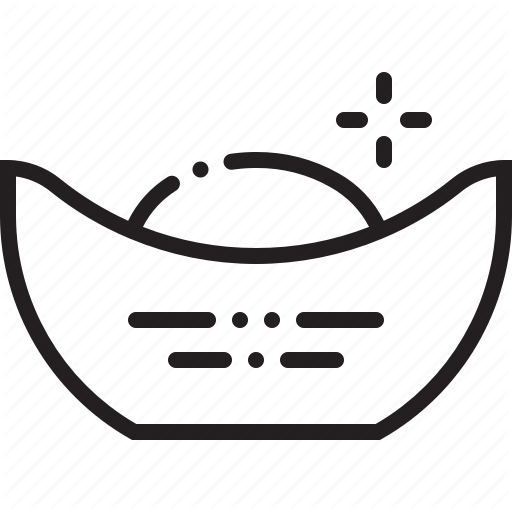 Chinese, Gold, Money, Outline Icon