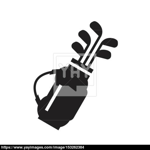 Golf Bag With Clubs Symbol Icon Vector