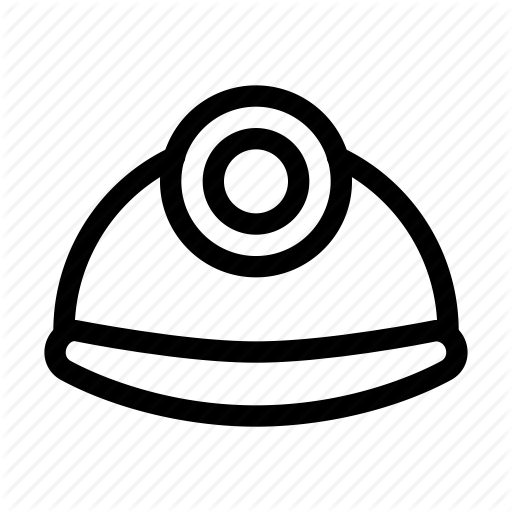 Helmet, Industry, Line Icon, Mining, Protect, Safe Icon