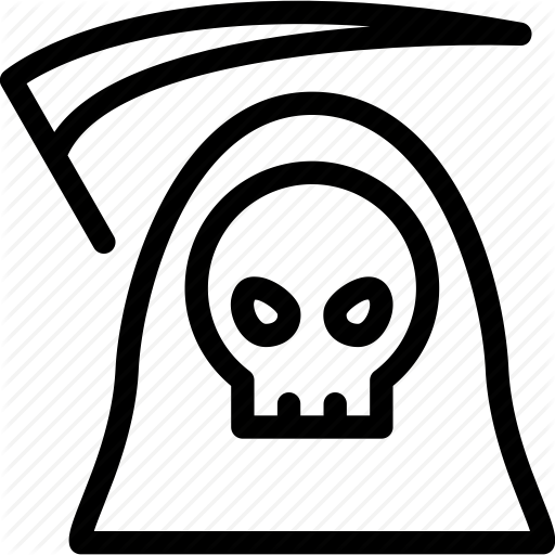 Death, Grim, Reaper, Scythe, Skull Icon